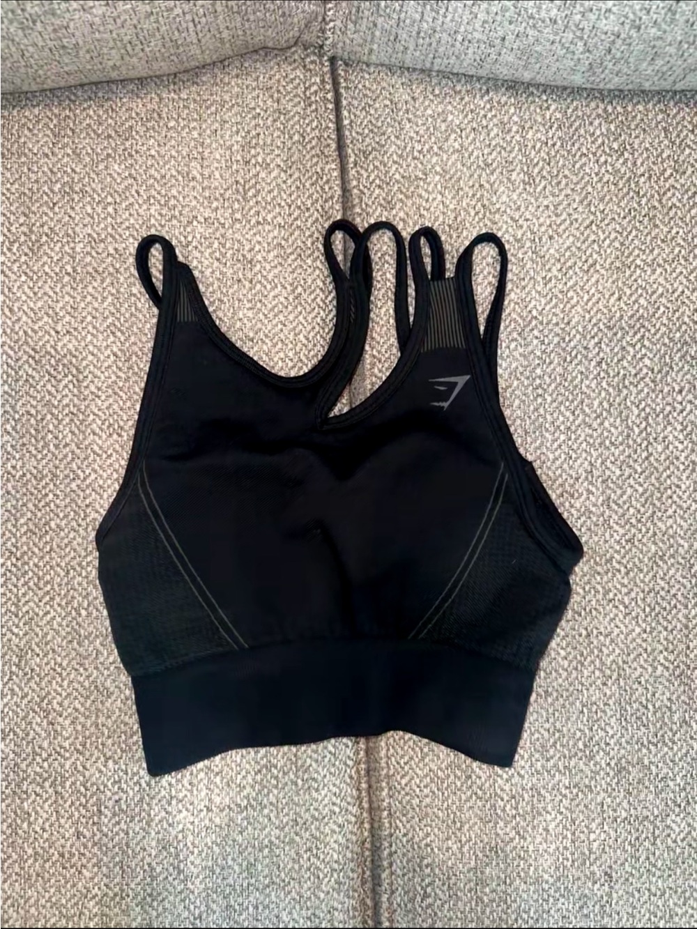 Gymshark Black Seamless Double-Strap Sports Bra